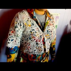 Aesthetic Bohemian crocheted tunic top